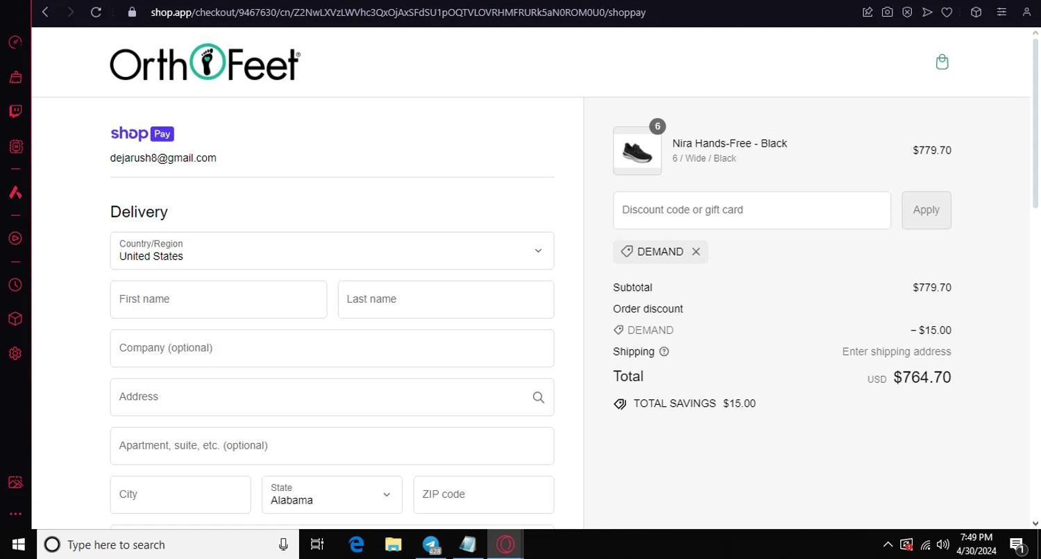 How to apply Orthofeet coupon code