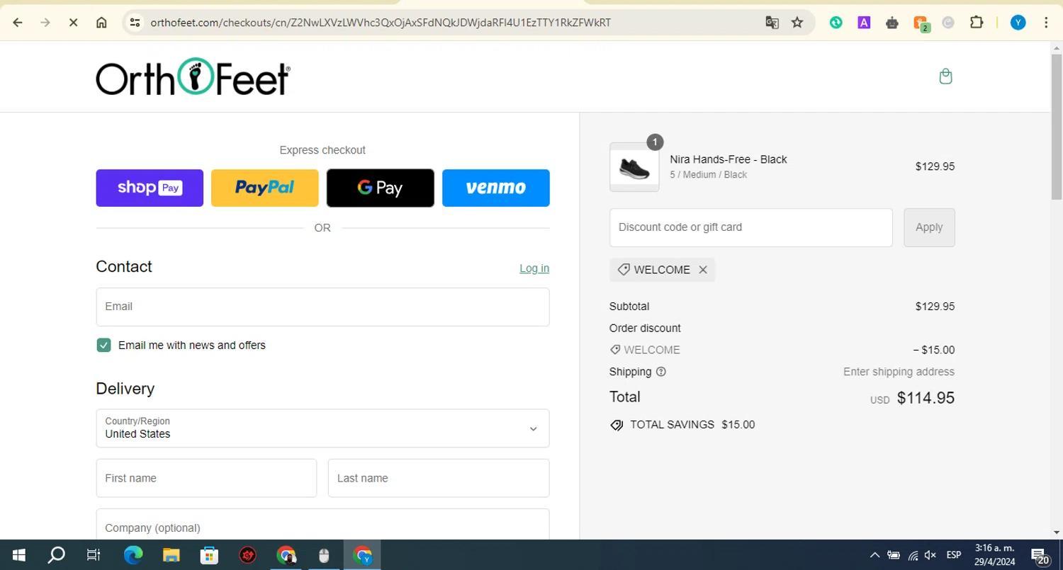 How to apply Orthofeet coupon code